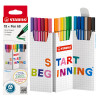 Etui de 18 stylos-feutres pointe ogive STABILO Pen 68 Zig-Zag