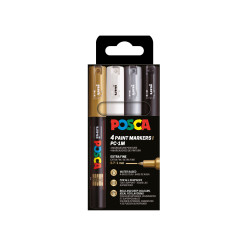 Set de 4 marqueurs Posca PC1MC assortis - Couleurs festives