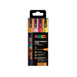 Set n°1 de 4 marqueurs Posca PC3ML assortis - Couleurs pailletées