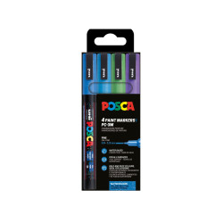 Set n°2 de 4 marqueurs Posca PC3ML assortis - Couleurs pailletées