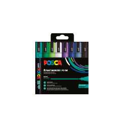 Etui de 8 marqueurs Posca PC5M assortis - Couleurs froides