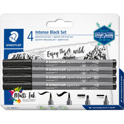 Set de 4 feutres Pigment Brush 371 noir intense