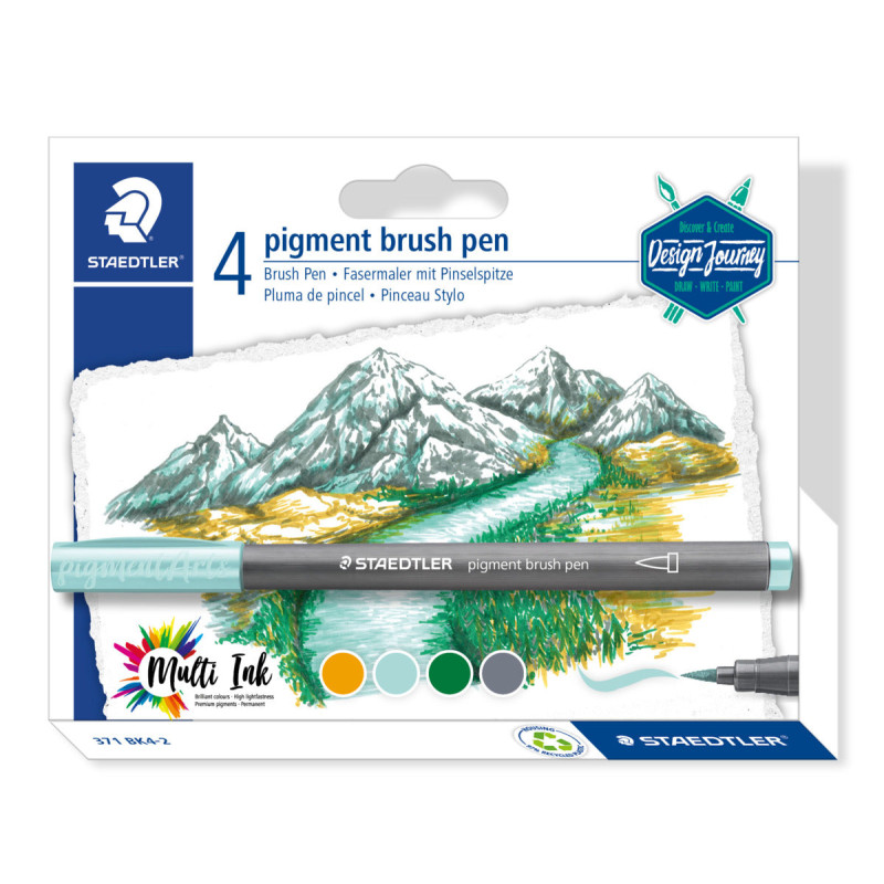 Set de 4 feutres Pigment Brush 371 marine