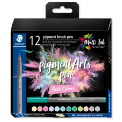 Set de 12 feutres Pigment Brush couleurs pastels