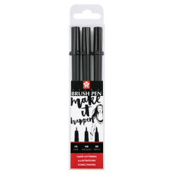 Feutre pinceau Pigma Brush noir Set de 3 Spécial Lettering
