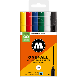 Set basic 6 marqueurs Molotow 127HS