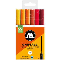 Set de 6 marqueurs Molotow 127HS couleurs chaudes