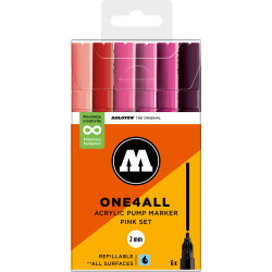 Set de 6 marqueurs Molotow 127HS assortiment rose