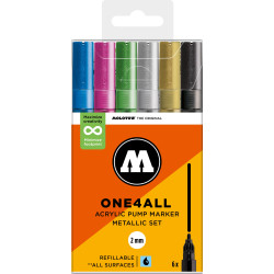 Set de 6 marqueurs Molotow 127HS assortiment métallique