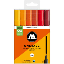 Set de 6 marqueurs Molotow 227HS couleurs chaudes