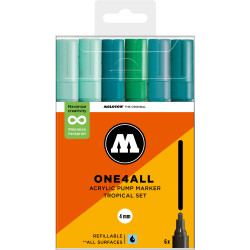 Set de 6 marqueurs Molotow 227HS assortiment turquoise
