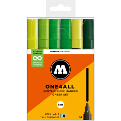 Set de 6 marqueurs Molotow 227HS assortiment vert