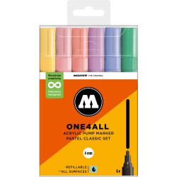 Set de 6 marqueurs Molotow 227HS assortiment pastel classique