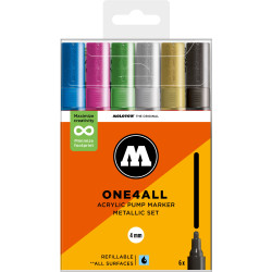 Set de 6 marqueurs Molotow 227HS assortiment métallique