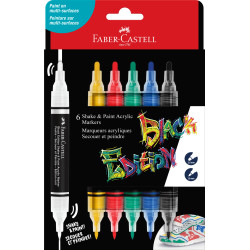 Coffret de 6 marqueurs Black Edition Shake and Paint - Couleurs classi