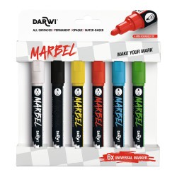 Set de 6 marqueurs Marbel pointe médium 4 mm - assortiment primaire