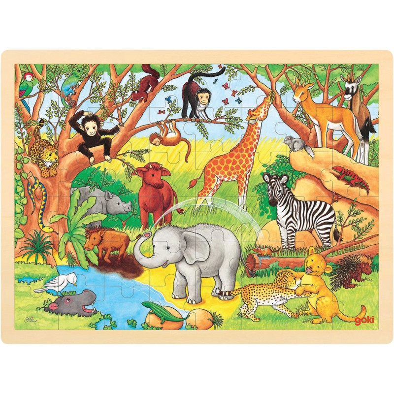 Lot de 4 puzzles à cadre en bois 48 pièces, thèmes divers