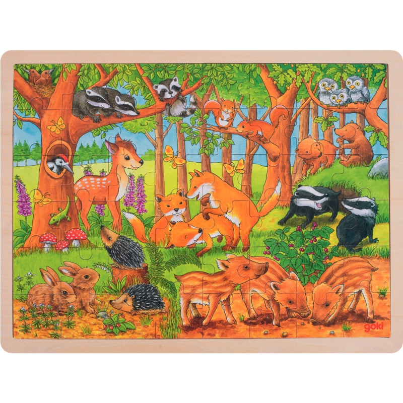 Lot de 4 puzzles à cadre en bois 48 pièces, thèmes divers