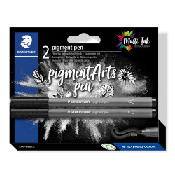 Set de 2 stylos pigmentaires 376 noir intense à pointe ronde 1 mm