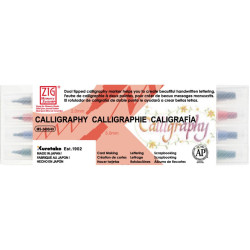 Set de 4 feutres calligraphie double pointe