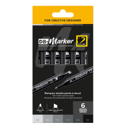 Set de 6 DB-Marker Teintes grises