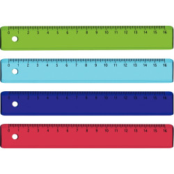 Lot de 36 règles en plastique 16cm coloris assortis