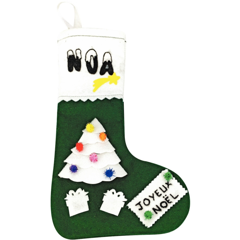 Lot de 10 chaussettes de Noël en feutrine