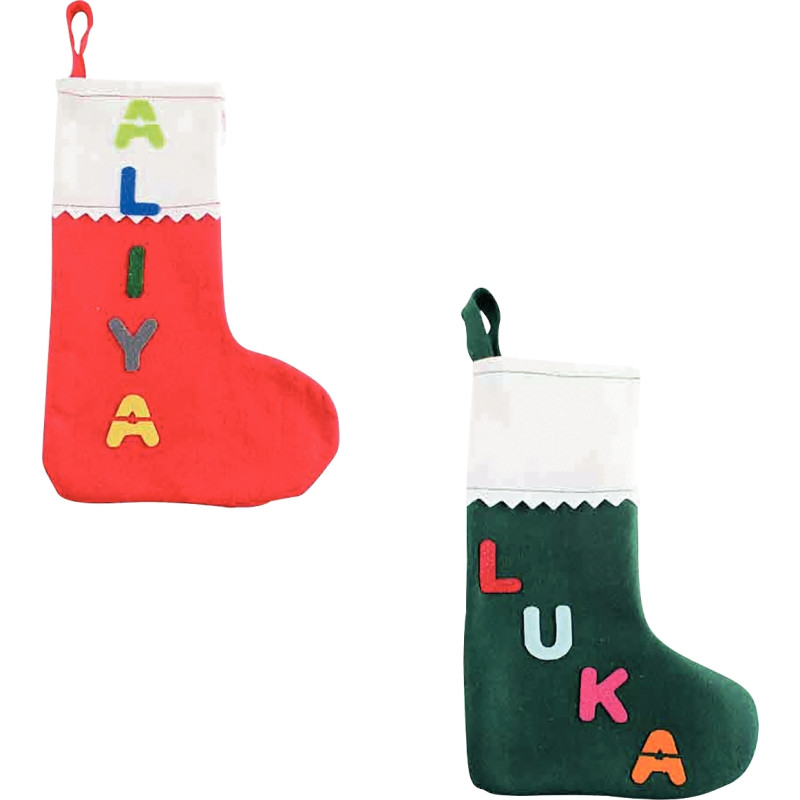 Lot de 10 chaussettes de Noël en feutrine