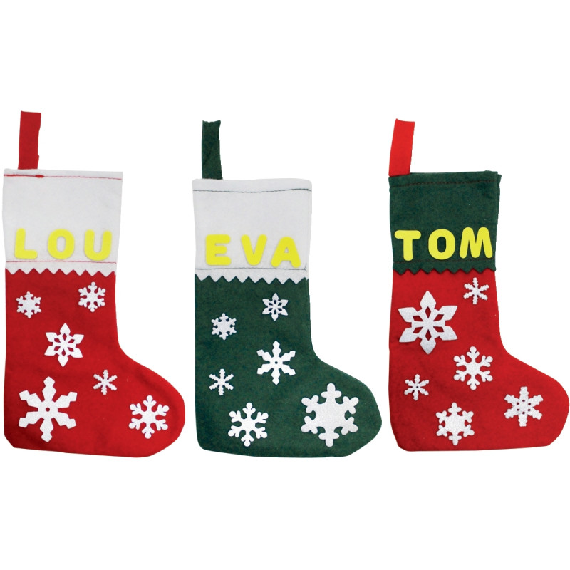 Lot de 10 chaussettes de Noël en feutrine