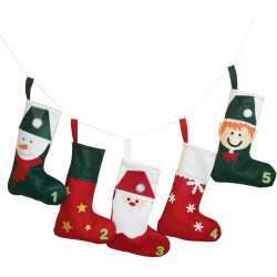 Lot de 10 chaussettes de Noël en feutrine