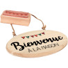 Lot de 5 plaques de porte en bois