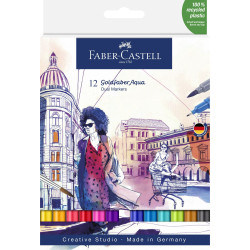 Pochette de 12 feutres Goldfaber Aqua Double Pointe