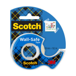 Ruban adhésif Scotch® Wall Safe, 19 mm x 16,5 m, 1 rouleau sur dévidoi