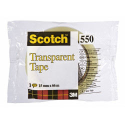 Ruban Scotch® transparent 550 - 15mm x 66m - Sans boîte