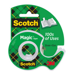 Ruban invisible Scotch® Magic™, 19 mm x 15 m + dévidoir manuel