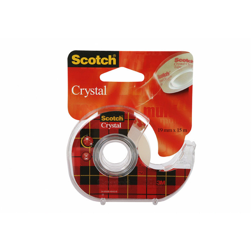 Ruban adhésif Scotch® Crystal transparent, 1 rouleau 19 mm x 15 m + dé