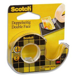 Ruban adhésif double face Scotch® 136D-MDOEU, 12,7 mm x 6,3 m, 1 roule
