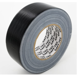 Gaffer toile PE Haute noir 50mm x 50m - Tissu couché