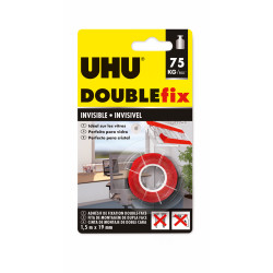 Ruban double fix adhésif transparent 1,5m x 19mm
