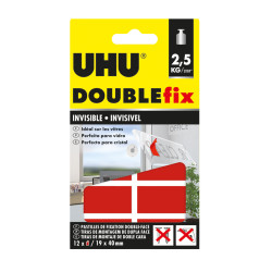 Pastilles double face adhésif transparent 19mm x 40mm - Lot de 12 past