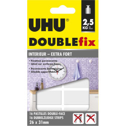 Pastilles double face adhésif transparent pour l'intérieur 26mm x 31mm