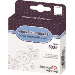 Carrés adhésifs de montage pour scrapbooking - Blancs, repositionnable