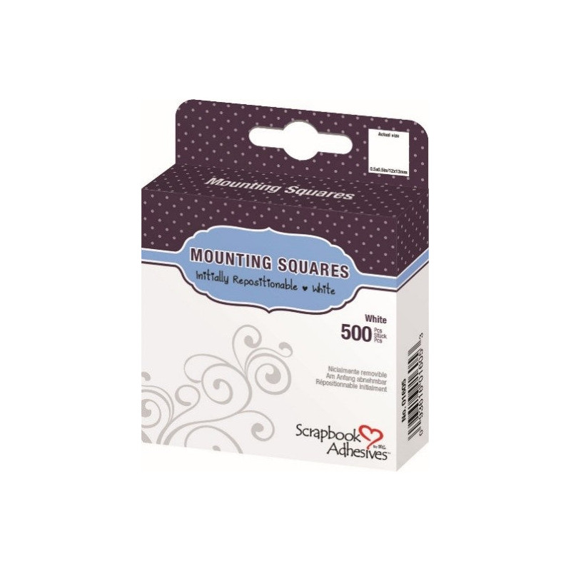 Carrés adhésifs de montage pour scrapbooking - Blancs, repositionnable