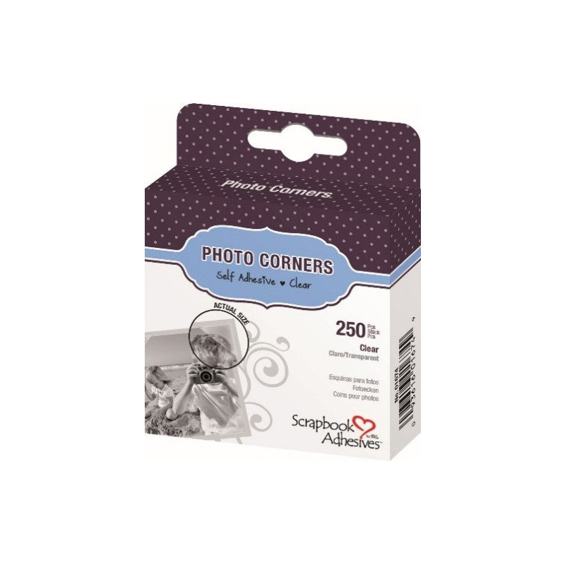 Coins photo adhésifs transparents pour scrapbooking - 250 pièces - Art