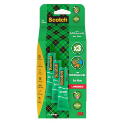 Lot 3 tubes de colle Scotch® - Gel - Transparente