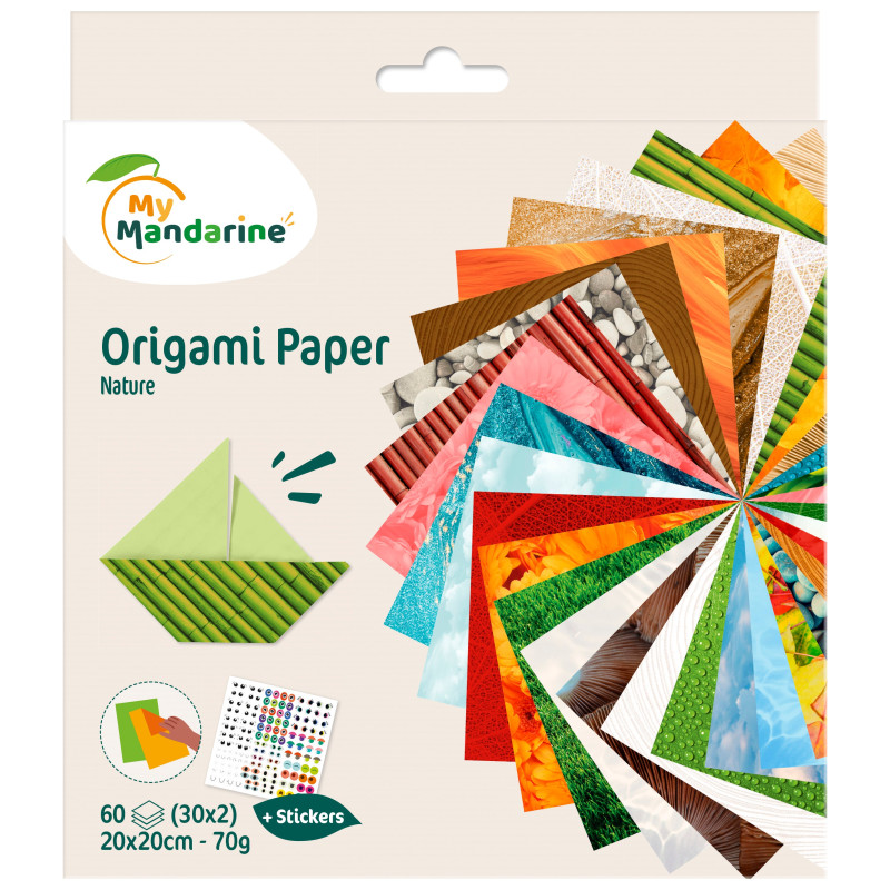 Papier origami 20x20cm Thème nature