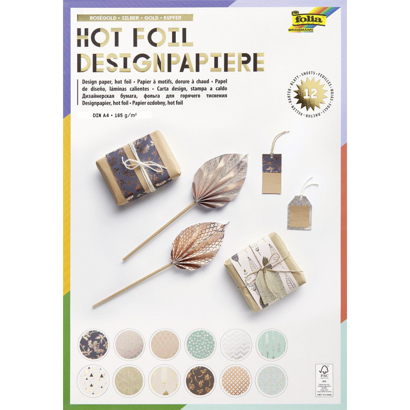 Bloc papier à motif à dorure à chaud