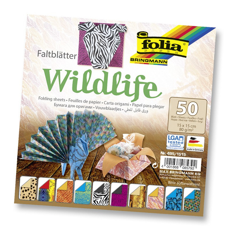 Papier de pliage thème wildlife