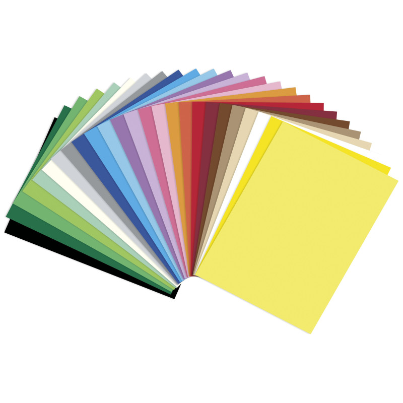Papier à dessin - Pochette 100 feuilles A4 (25 couleurs assorties)