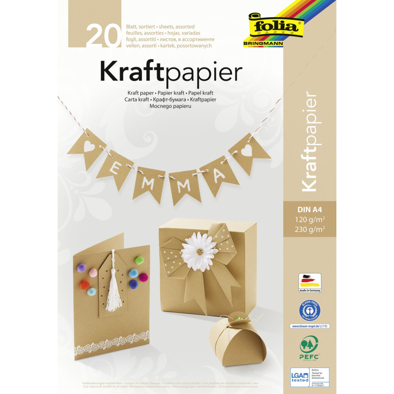 Pochette papier kraft A4 120g & 230g/m²
